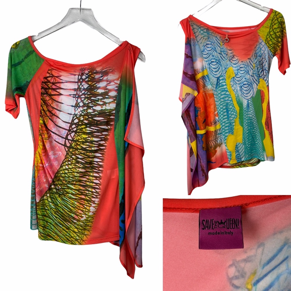 Save The Queen mesh sheer stretch top M - Picture 3 of 11
